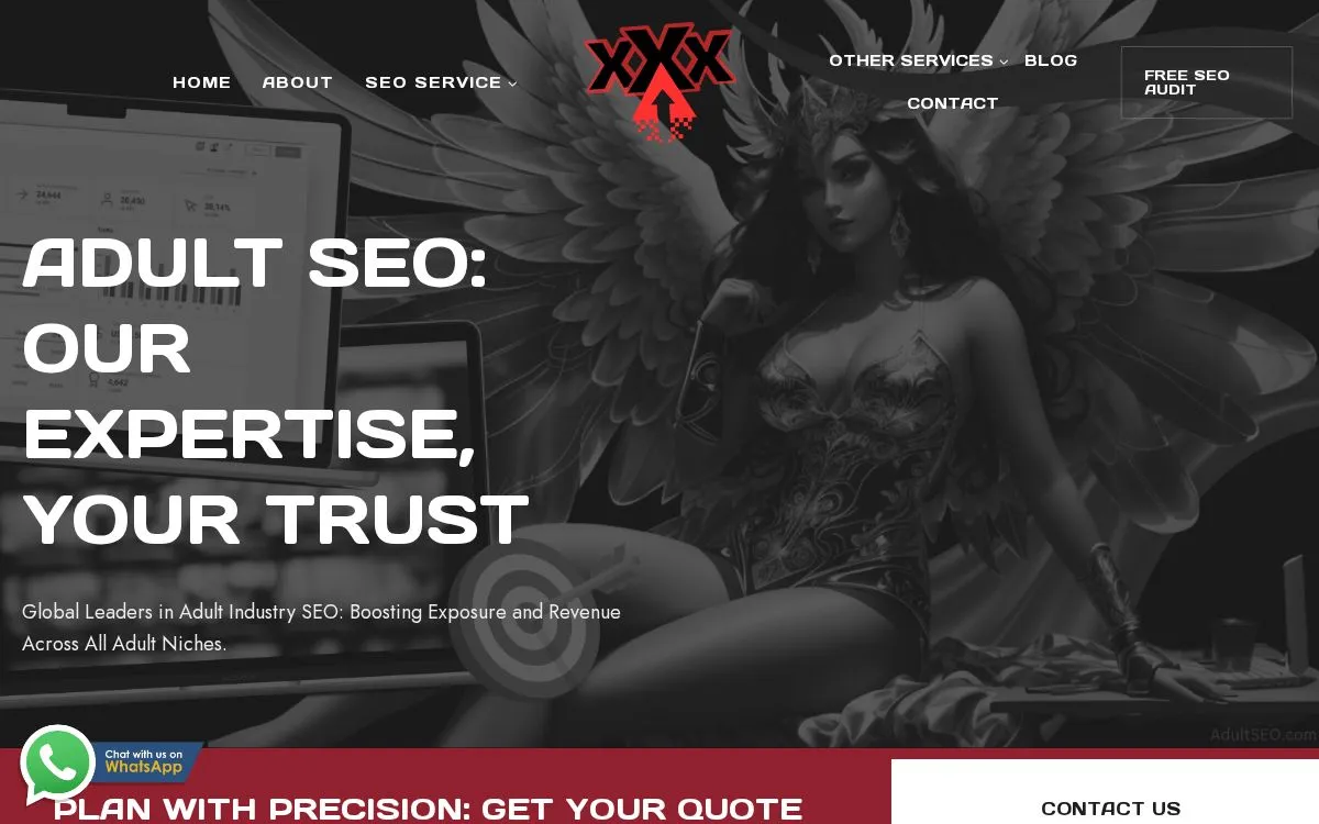 AdultSEO.net: the measured page, above the fold, captured 2026-09-18