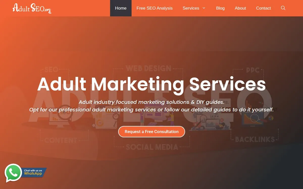 AdultSEO.org: the measured page, above the fold, captured 2026-09-18