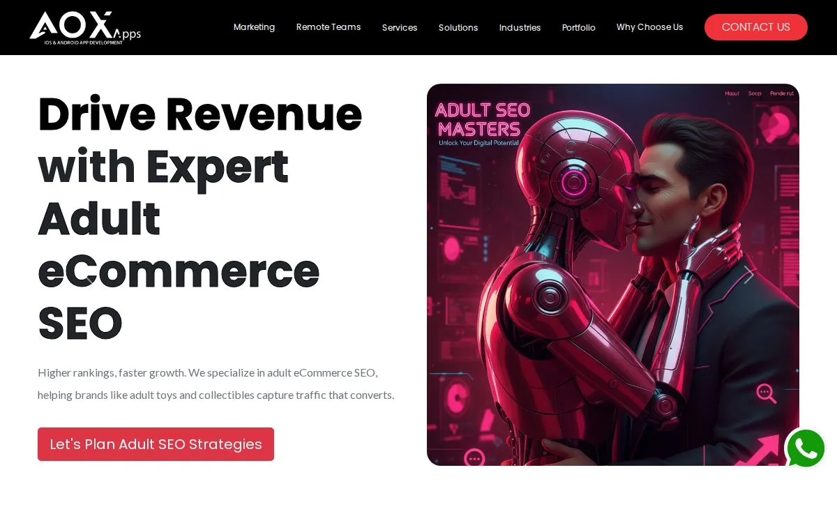 AOX Apps: the measured page, above the fold, captured 2026-09-18