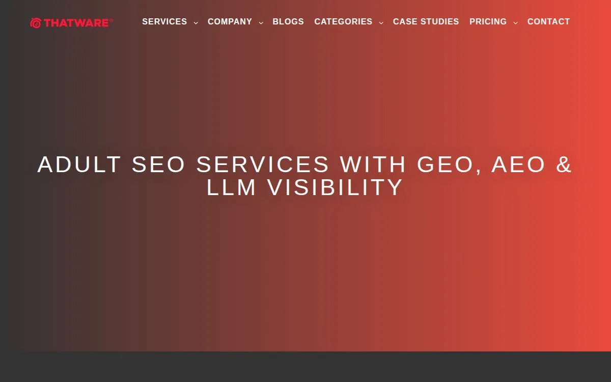 ThatWare LLP: the measured page, above the fold, captured 2026-09-18