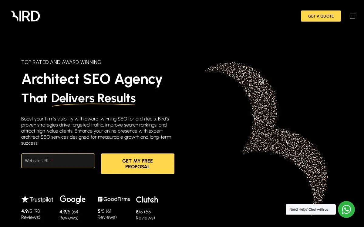 Bird Marketing: the measured page, above the fold, captured 2026-09-19