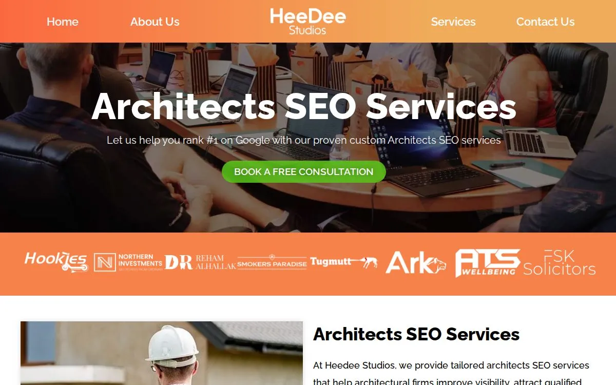 HeeDee Studios: the measured page, above the fold, captured 2026-09-19