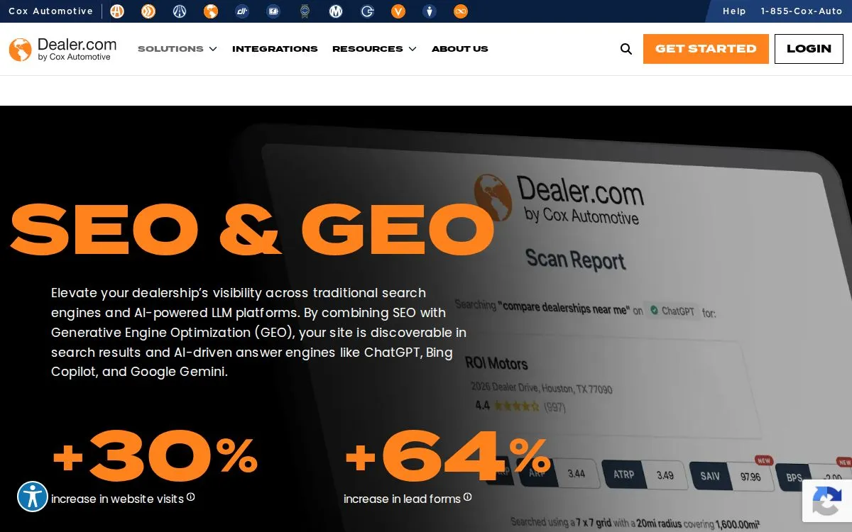 Dealer.com: the measured page, above the fold, captured 2026-09-18