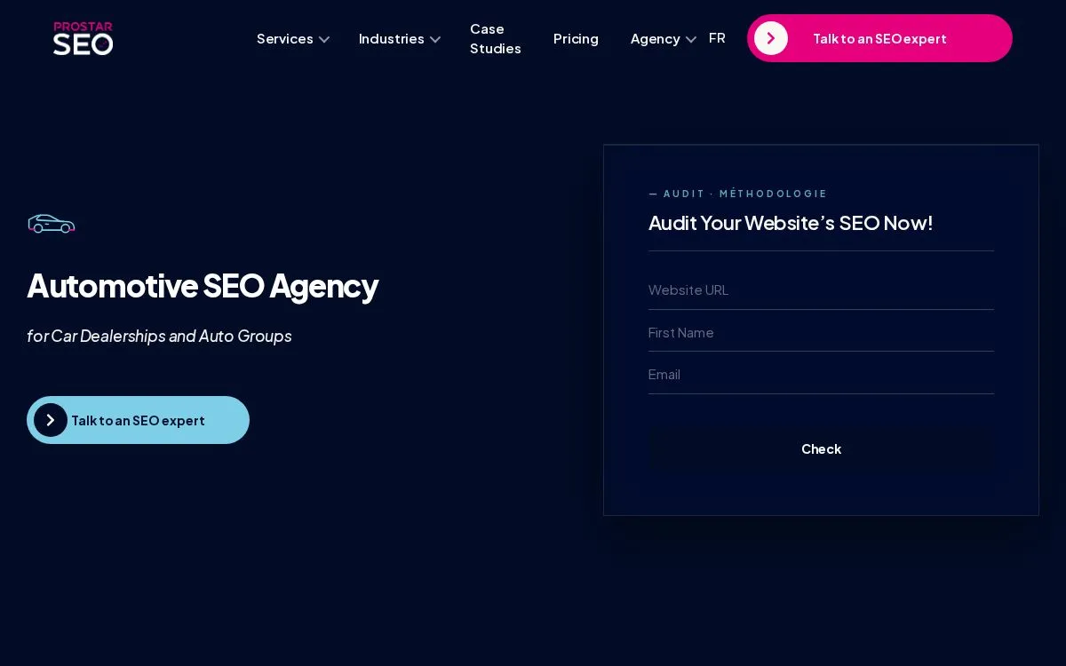 ProStar SEO: the measured page, above the fold, captured 2026-09-18