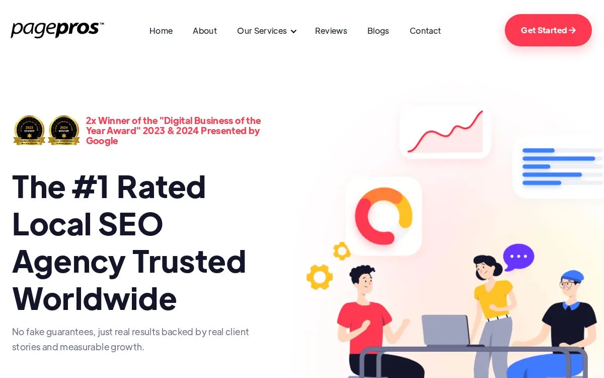 Page Pros: the measured page, above the fold, captured 2026-09-17