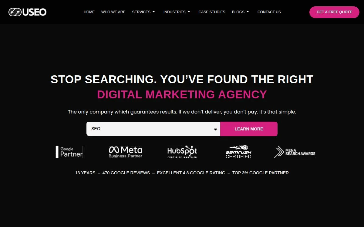 United SEO: the measured page, above the fold, captured 2026-09-17