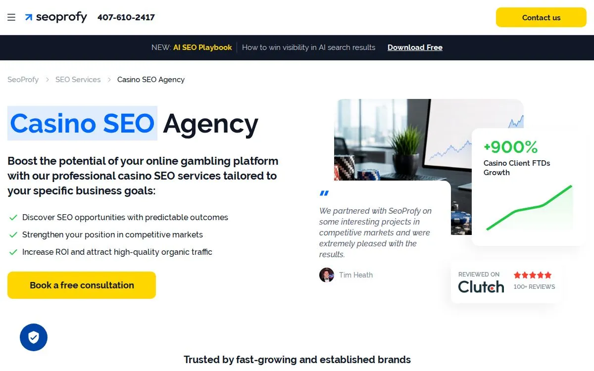 SeoProfy: the measured page, above the fold, captured 2026-09-18