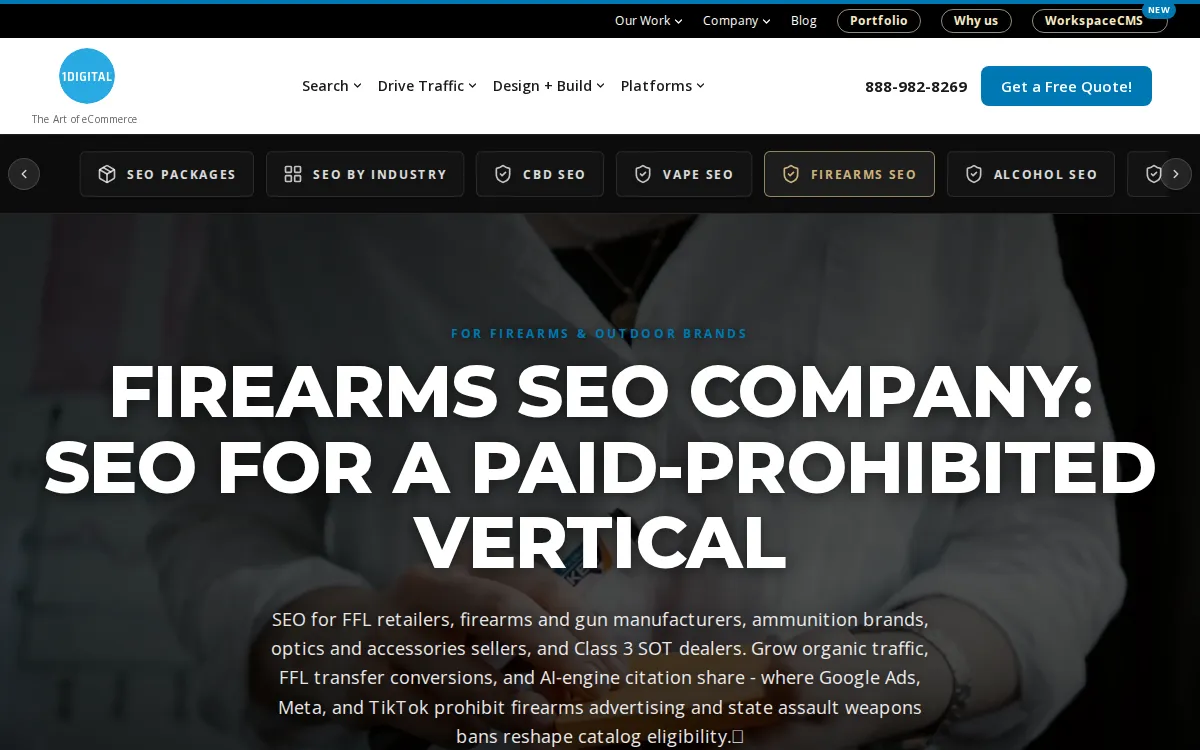1Digital Agency: the measured page, above the fold, captured 2026-09-17
