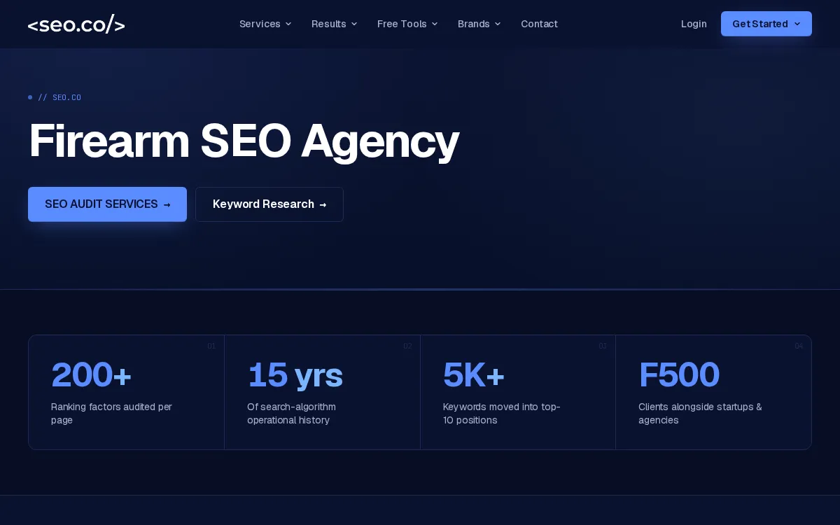 SEO.co: the measured page, above the fold, captured 2026-09-17