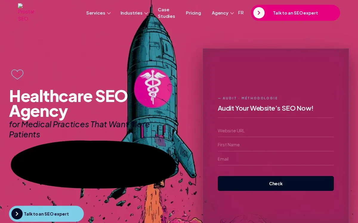 ProStar SEO: the measured page, above the fold, captured 2026-09-18