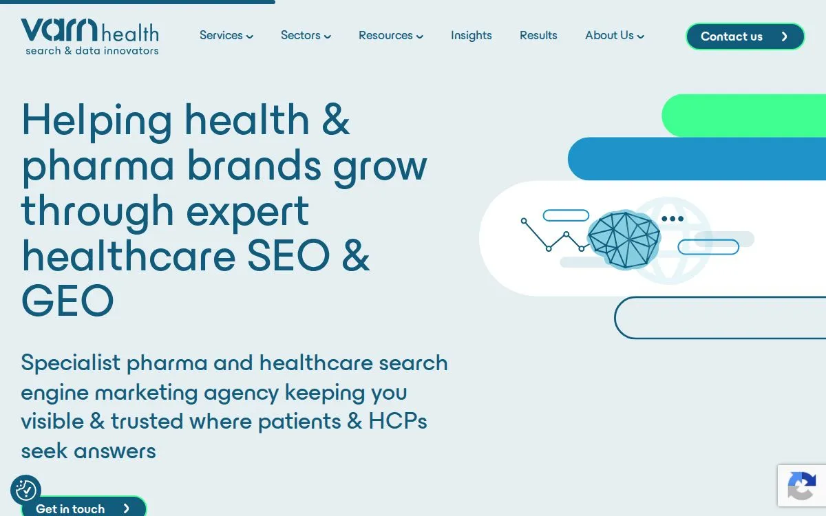 Varn Health: the measured page, above the fold, captured 2026-09-18