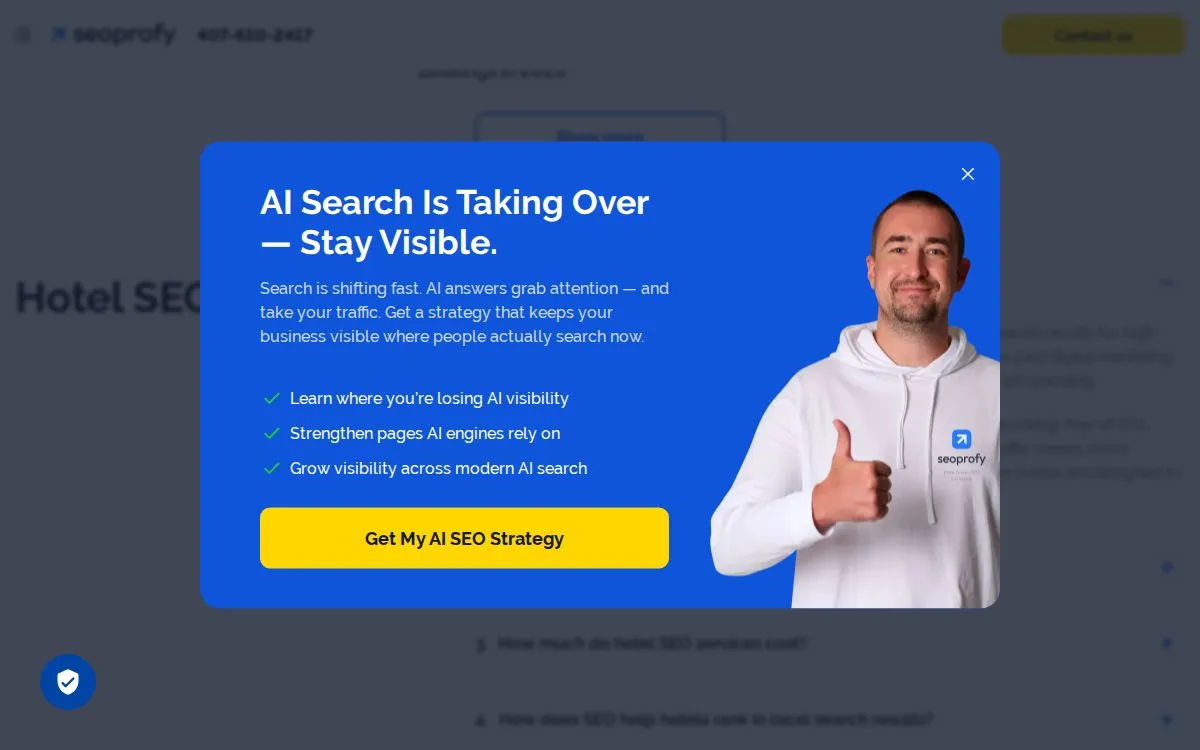 SEOProfy: the measured page, above the fold, captured 2026-09-18