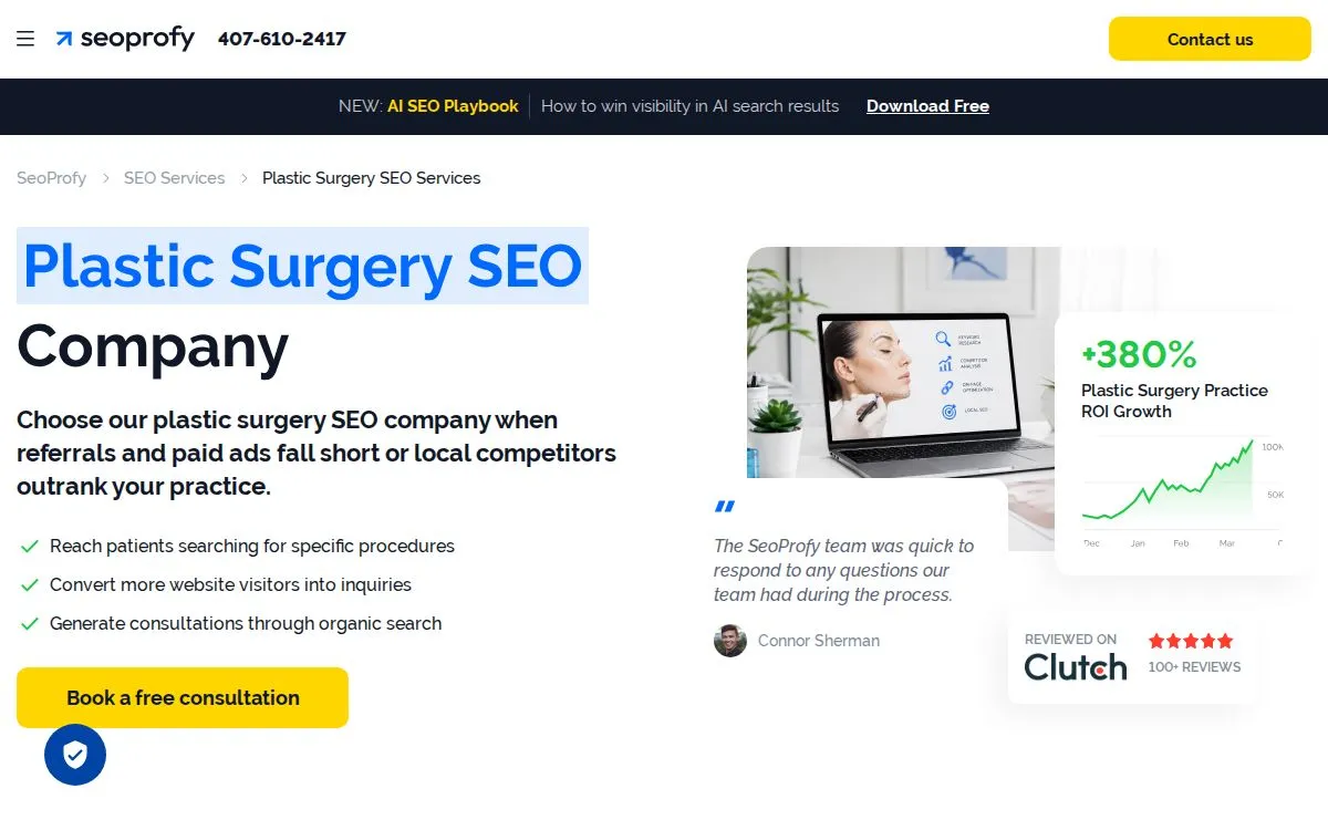 SeoProfy: la página medida, por encima del pliegue, capturada el 23 de septiembre de 2026