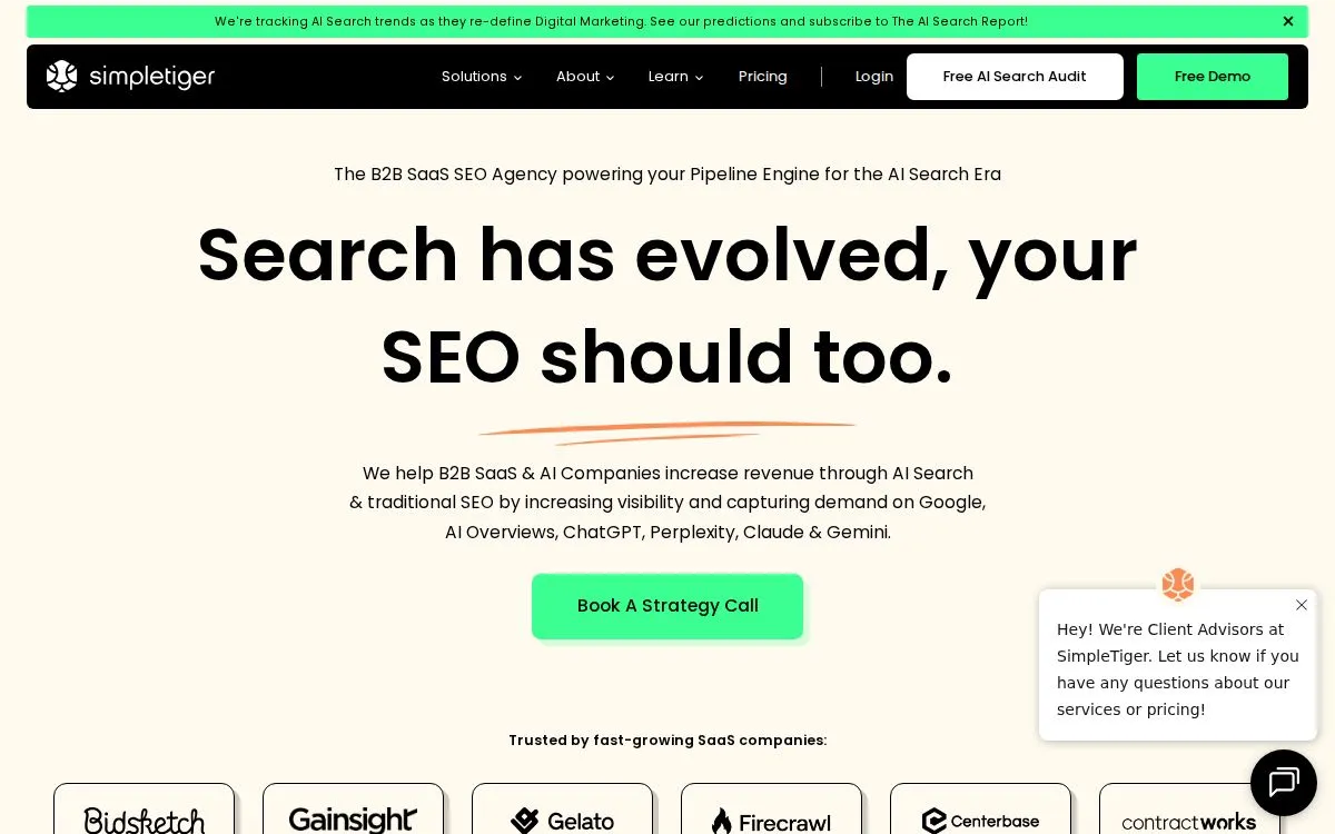 SimpleTiger: the measured page, above the fold, captured 2026-09-23