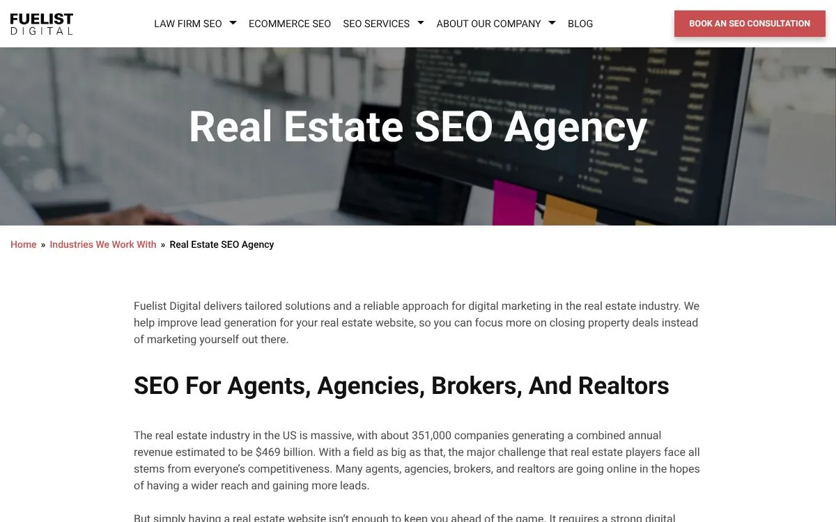 Fuelist Digital: the measured page, above the fold, captured 2026-10-02