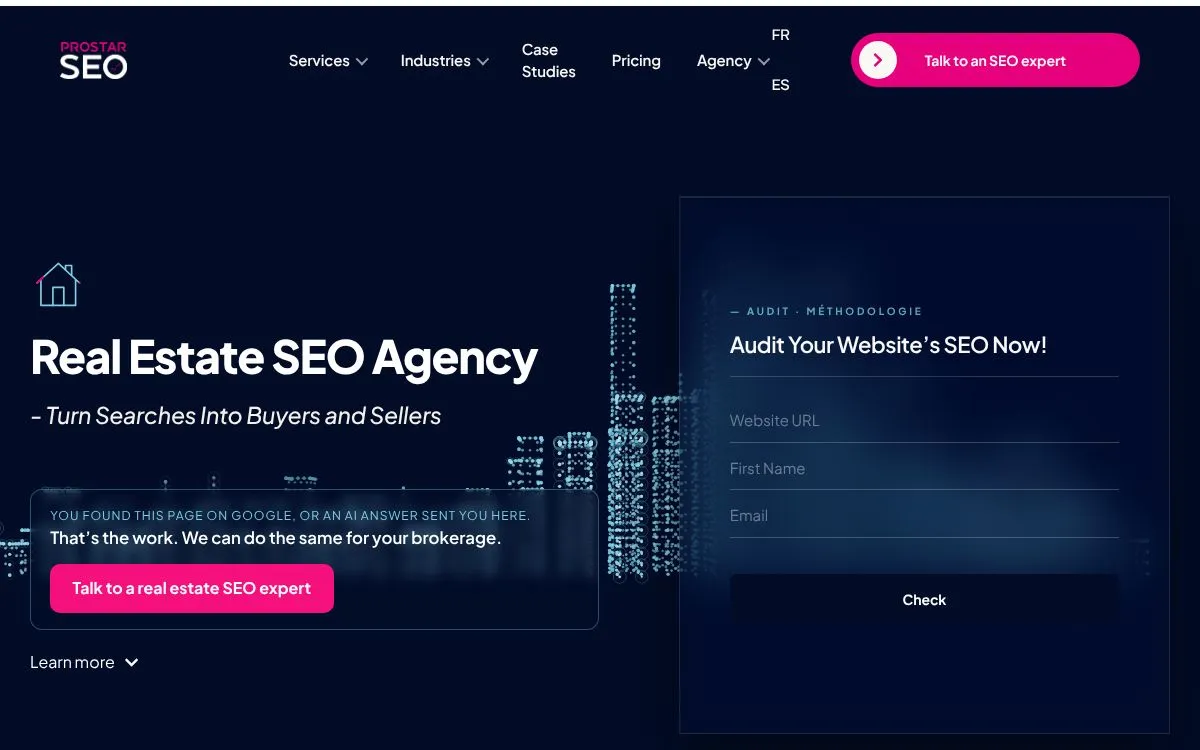 ProStar SEO: the measured page, above the fold, captured 2026-10-02